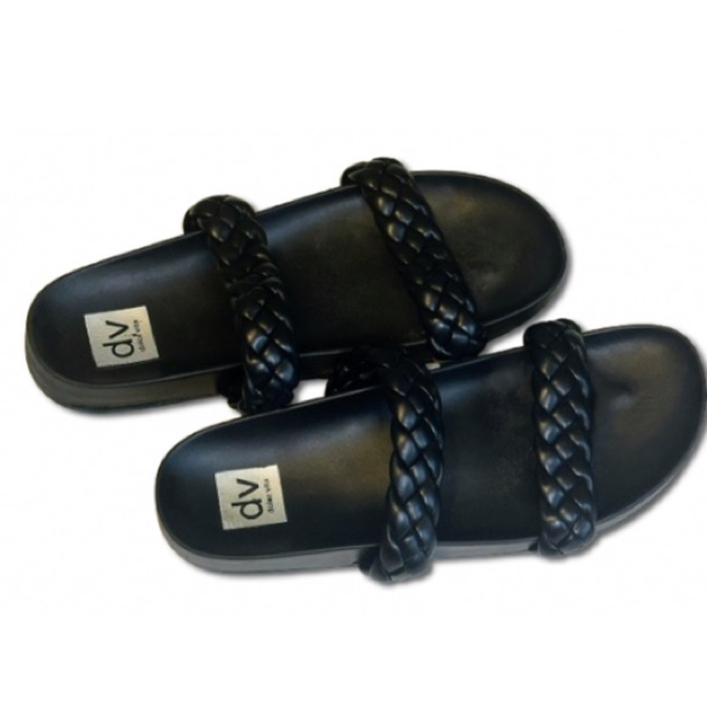 dv Dolce Vita Black Braided Slide Sandals Women’s Size 10